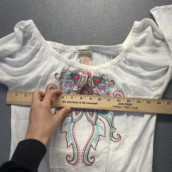 Flying Tomato Embroidered Rayon Floral White Dress Size Large - Picture 4 of 10